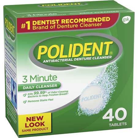 Polident 3 Minute Daily Cleanser 40 Tablets, PK12 -  POLIDENT CLEANSER, 05306